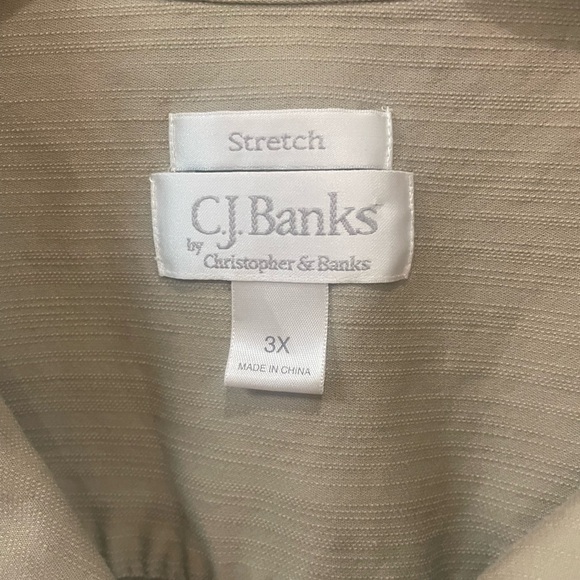 Khaki CJ Banks jacket with snaps Size 3X - Picture 2 of 8